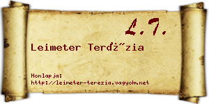 Leimeter Terézia névjegykártya